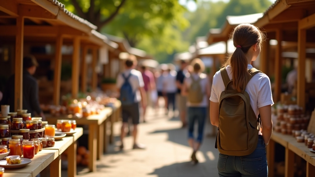 Marché local avec producteurs artisanaux