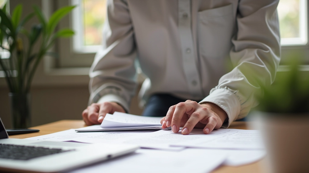 Personne structurant le contenu d'un cours avec des notes et des fiches pédagogiques organisées