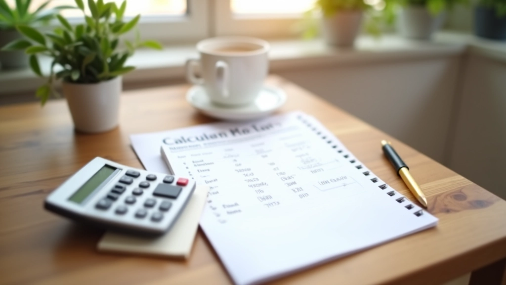 Tableau avec formule de calcul des prix artisanaux et exemples concrets sur papier avec calculatrice